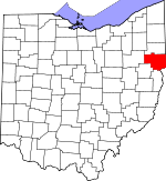 Map of Ohio showing Columbiana County - Click on map for a greater detail.