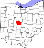 Map of Ohio showing Delaware County - Click on map for a greater detail.
