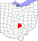 Map of Ohio showing Fairfield County - Click on map for a greater detail.