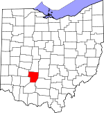 Map of Ohio showing Fayette County - Click on map for a greater detail.