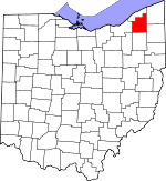 Map of Ohio showing Geauga County - Click on map for a greater detail.