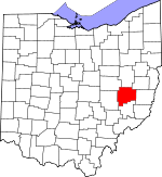 Map of Ohio showing Guernsey County - Click on map for a greater detail.