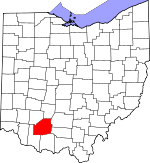 Map of Ohio showing Highland County - Click on map for a greater detail.