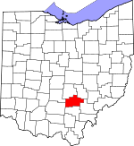 Map of Ohio showing Hocking County - Click on map for a greater detail.