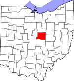 Map of Ohio showing Knox County - Click on map for a greater detail.