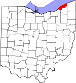 Map of Ohio showing Lake County - Click on map for a greater detail.