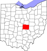Map of Ohio showing Licking County - Click on map for a greater detail.