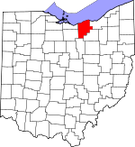 Map of Ohio showing Lorain County - Click on map for a greater detail.
