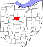 Map of Ohio showing Marion County - Click on map for a greater detail.
