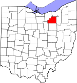 Map of Ohio showing Medina County - Click on map for a greater detail.