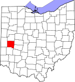 Map of Ohio showing Miami County - Click on map for a greater detail.