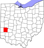 Map of Ohio showing Montgomery County - Click on map for a greater detail.