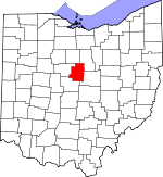 Map of Ohio showing Morrow County - Click on map for a greater detail.