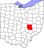 Map of Ohio showing Muskingum County - Click on map for a greater detail.