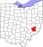 Map of Ohio showing Noble County - Click on map for a greater detail.