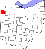Map of Ohio showing Paulding County - Click on map for a greater detail.