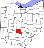 Map of Ohio showing Pickaway County - Click on map for a greater detail.