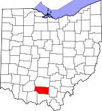 Map of Ohio showing Pike County - Click on map for a greater detail.