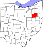 Map of Ohio showing Stark County - Click on map for a greater detail.