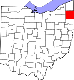 Map of Ohio showing Trumbull County - Click on map for a greater detail.