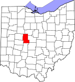 Map of Ohio showing Union County - Click on map for a greater detail.