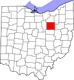 Map of Ohio showing Wayne County - Click on map for a greater detail.