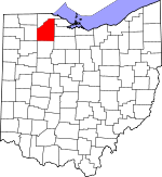 Map of Ohio showing Wood County - Click on map for a greater detail.