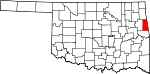 Map of Oklahoma showing Adair County - Click on map for a greater detail.