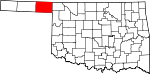 Map of Oklahoma showing Beaver County - Click on map for a greater detail.