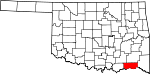 Map of Oklahoma showing Choctaw County - Click on map for a greater detail.