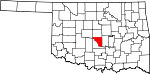 Map of Oklahoma showing Cleveland County - Click on map for a greater detail.