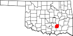 Map of Oklahoma showing Coal County - Click on map for a greater detail.