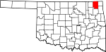 Map of Oklahoma showing Craig County - Click on map for a greater detail.
