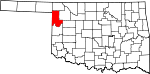 Map of Oklahoma showing Ellis County - Click on map for a greater detail.
