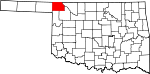 Map of Oklahoma showing Harper County - Click on map for a greater detail.