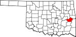 Map of Oklahoma showing Haskell County - Click on map for a greater detail.