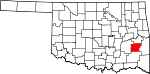 Map of Oklahoma showing Latimer County - Click on map for a greater detail.