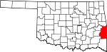 Map of Oklahoma showing Le Flore County - Click on map for a greater detail.