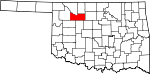 Map of Oklahoma showing Major County - Click on map for a greater detail.