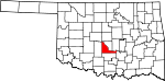 Map of Oklahoma showing McClain County - Click on map for a greater detail.