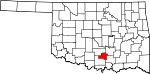Map of Oklahoma showing Murray County - Click on map for a greater detail.