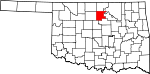 Map of Oklahoma showing Noble County - Click on map for a greater detail.
