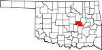 Map of Oklahoma showing Okfuskee County - Click on map for a greater detail.