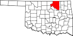 Map of Oklahoma showing Osage County - Click on map for a greater detail.
