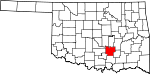 Map of Oklahoma showing Pontotoc County - Click on map for a greater detail.
