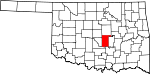 Map of Oklahoma showing Pottawatomie County - Click on map for a greater detail.