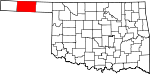 Map of Oklahoma showing Texas County - Click on map for a greater detail.