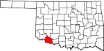 Map of Oklahoma showing Tillman County - Click on map for a greater detail.