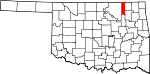Map of Oklahoma showing Washington County - Click on map for a greater detail.