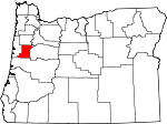 Map of Oregon showing Benton County - Click on map for a greater detail.